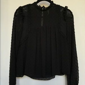 Fancy black lace long sleeve